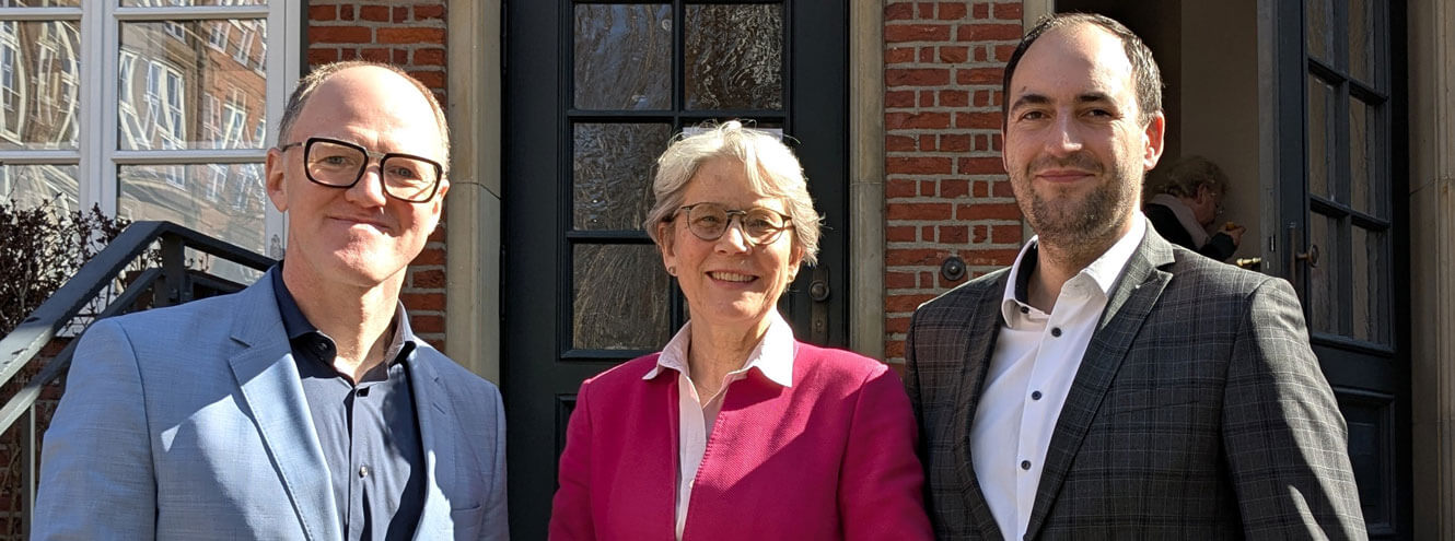 Sprecher*innen der Hamburger Wohnstifte: Reiner Schäfer, Sabine Schlüter, Maik Greb (v.l.n.r.)