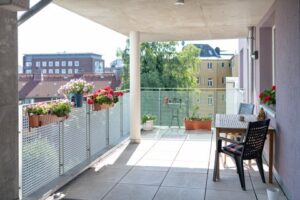 Foto Blick auf Balkon der Benno und Inge Behrens-Stiftung