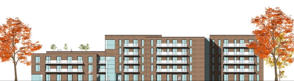 Stiftung Gast- und Krankenhaus: Erweiterung und Ausbau des Angebotes für Senior*innen durch Servicewohnungen, Wohn-Pflegegemeinschaft, ambulante Pflege in Poppenbüttel; Grafik: hsbz architekten