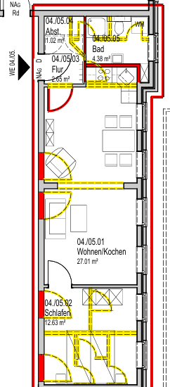 Der neue Grundriss für eine Wohnung mit ca. 47,7 Quadratmetern, Fotos und Grafiken: Sophie Döhner-Hube Stiftung